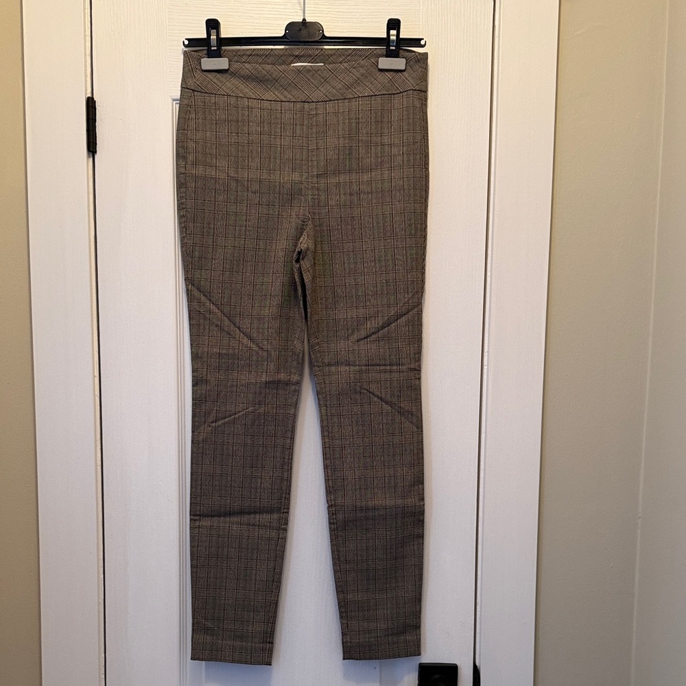 Camber & Grace Brown Plaid High-Waisted Stretch Skinny Pants